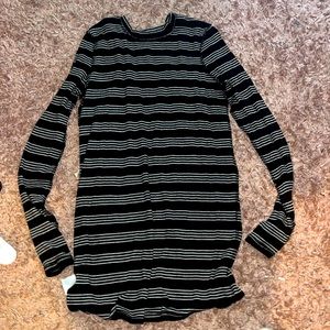 Black & white stripe short  dress